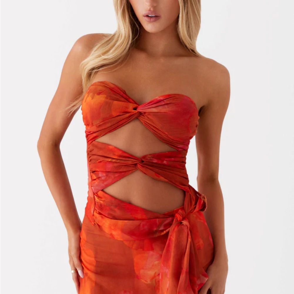 Peppermayo Red Orange Cascade Top - Amber